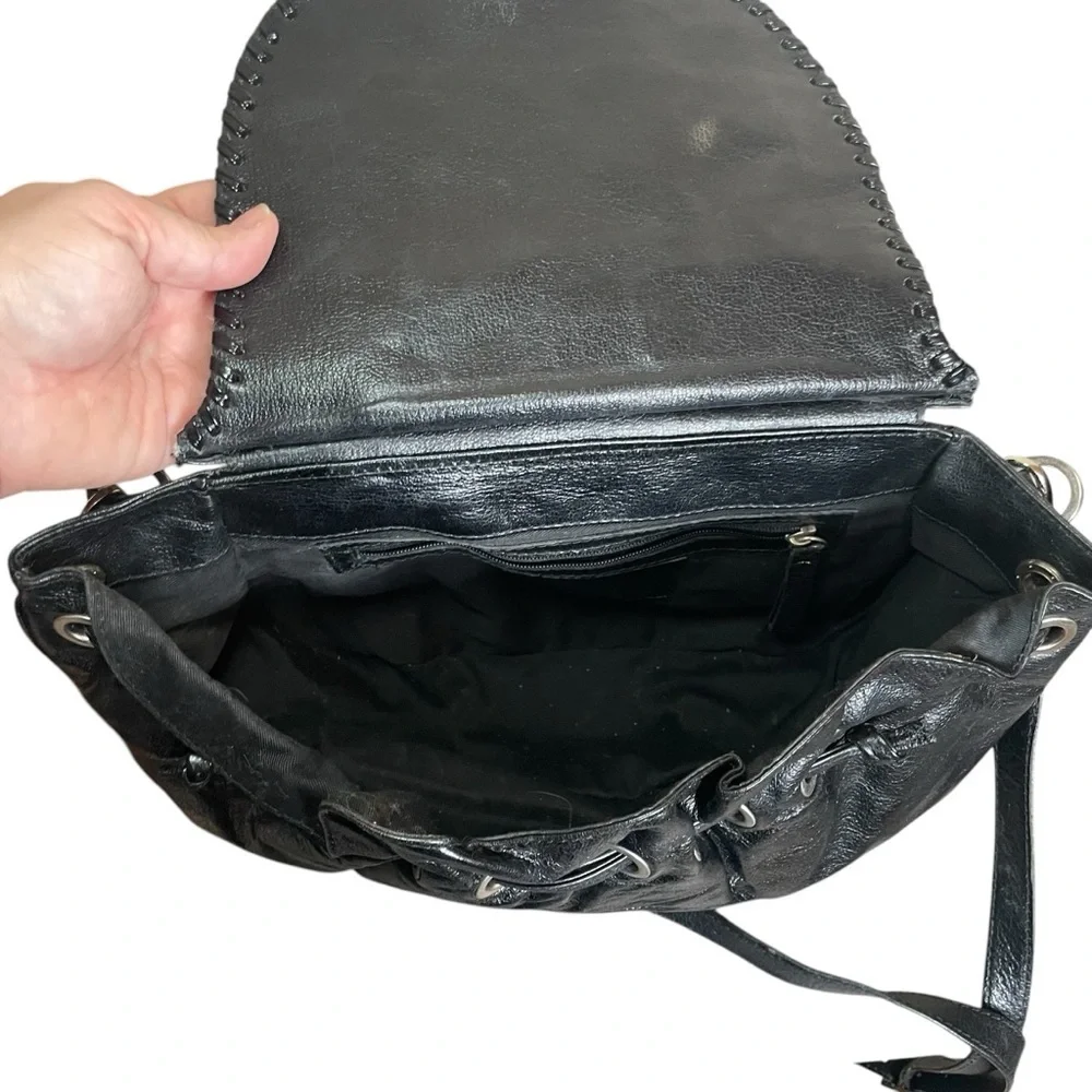 Black Leather Brown White‎ Cowhide Boho Purse Mondrina Handbag Western Cowgirl